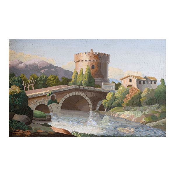 Placca rettangolare in micromosaico