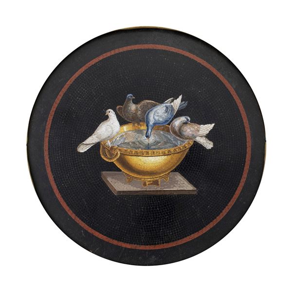 Placca circolare in micromosaico