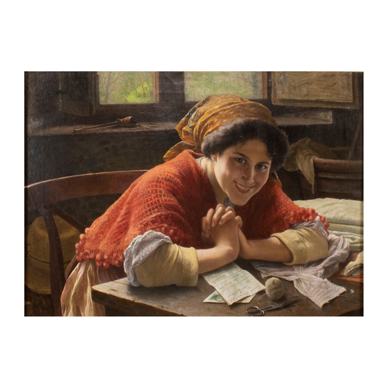Arturo Ricci, La buona novella, olio su tela