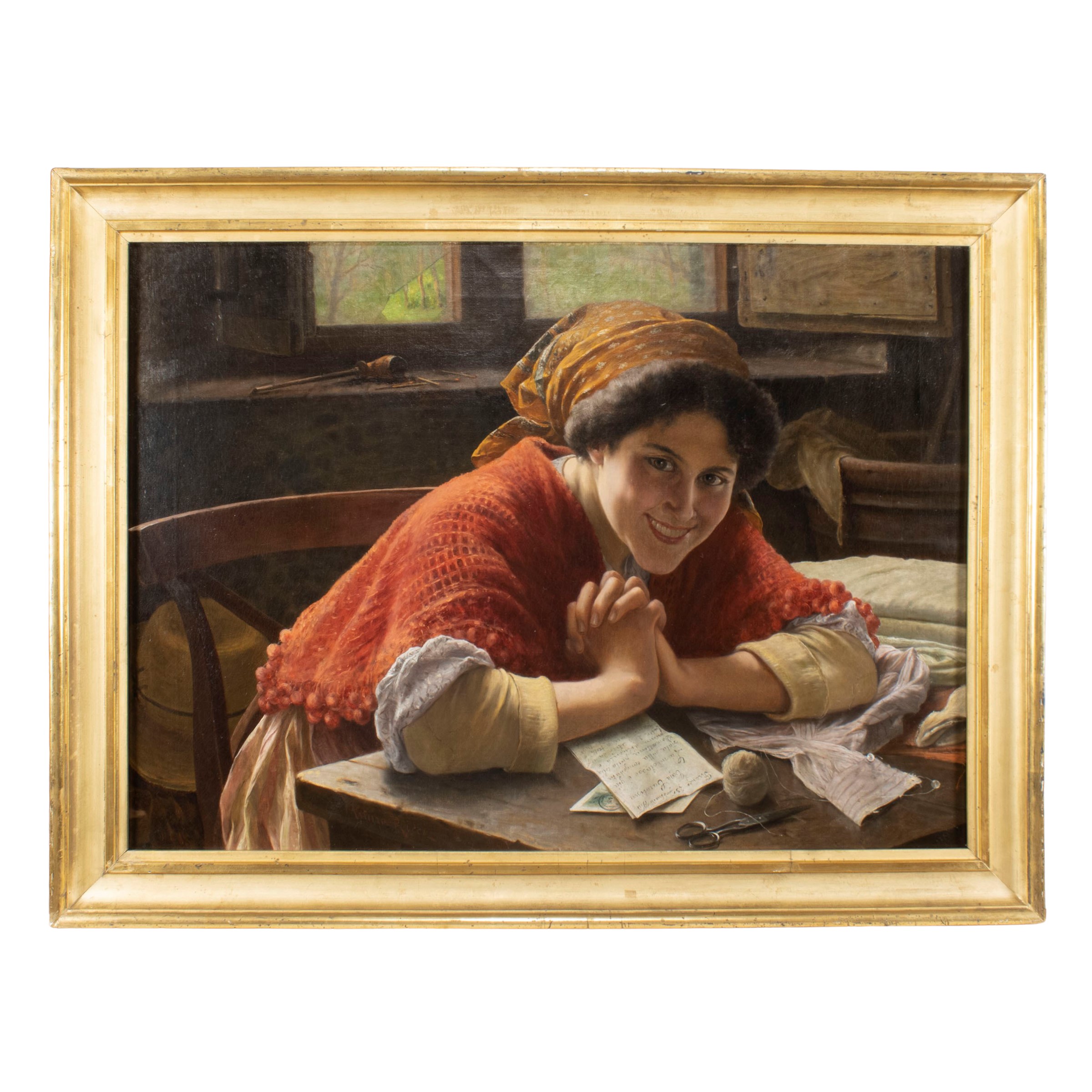 Arturo Ricci, La buona novella, olio su tela