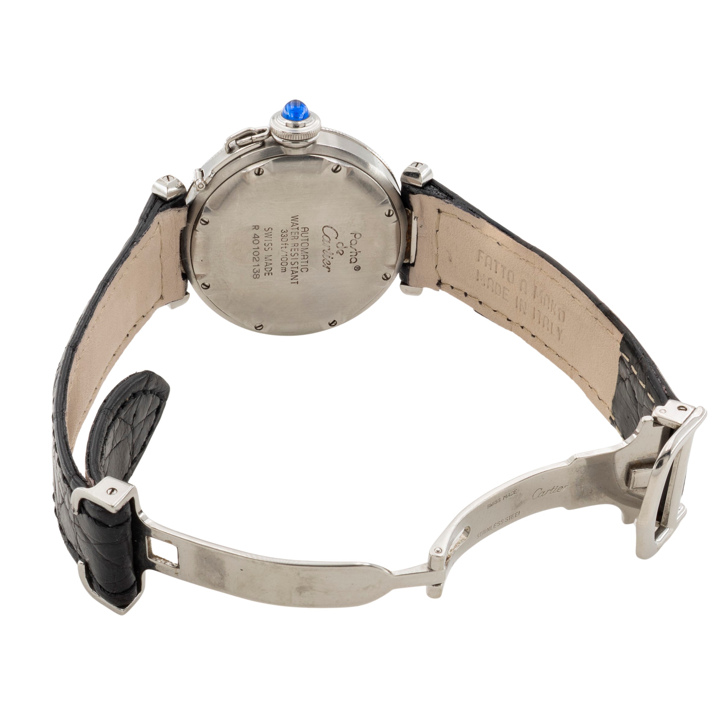 Cartier - Orologio da polso Pasha in acciaio con quadrante crema