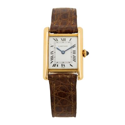 Orologio da donna in oro giallo 18 kt con cassa rettangolare