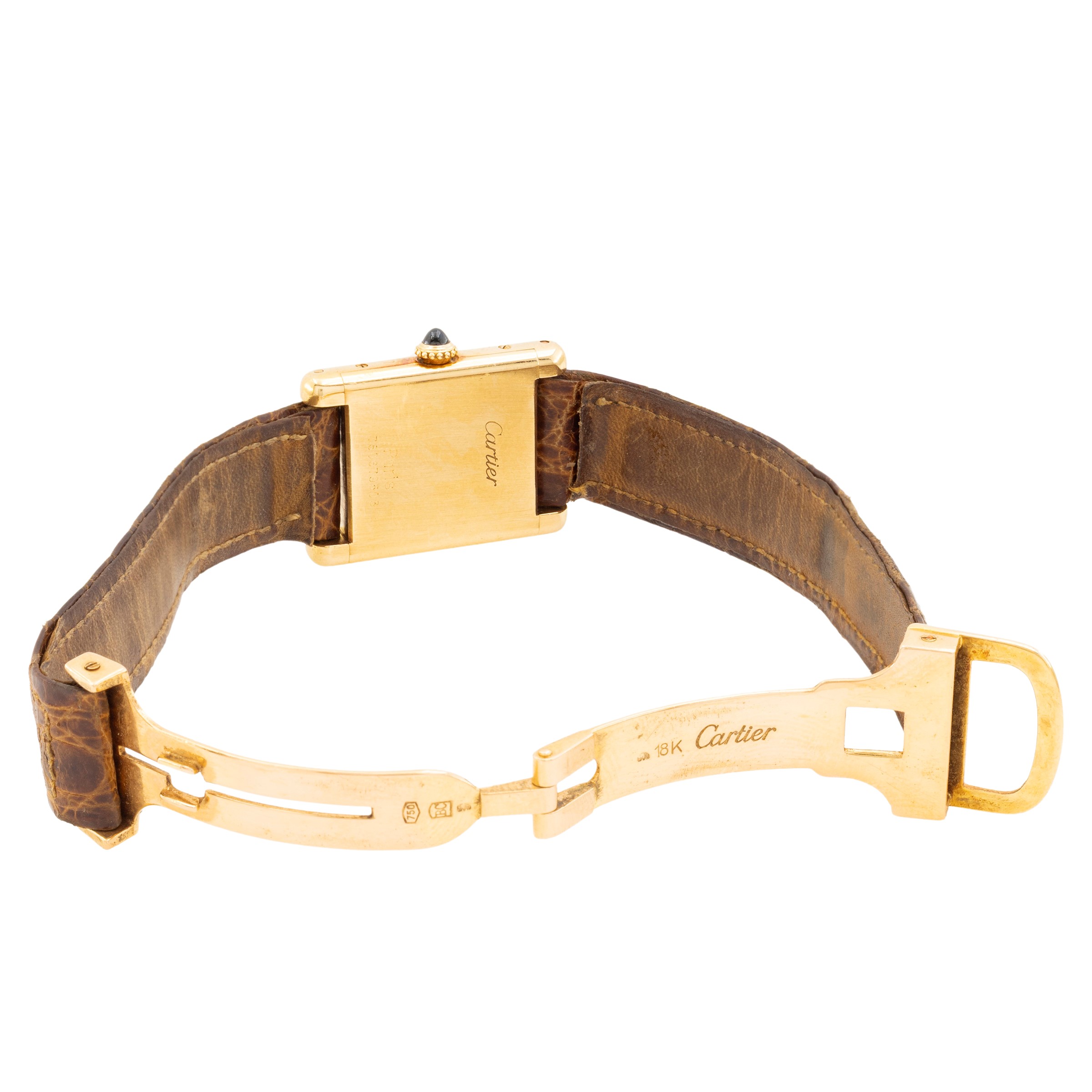 Cartier - Orologio da donna in oro giallo 18 kt con cassa rettangolare