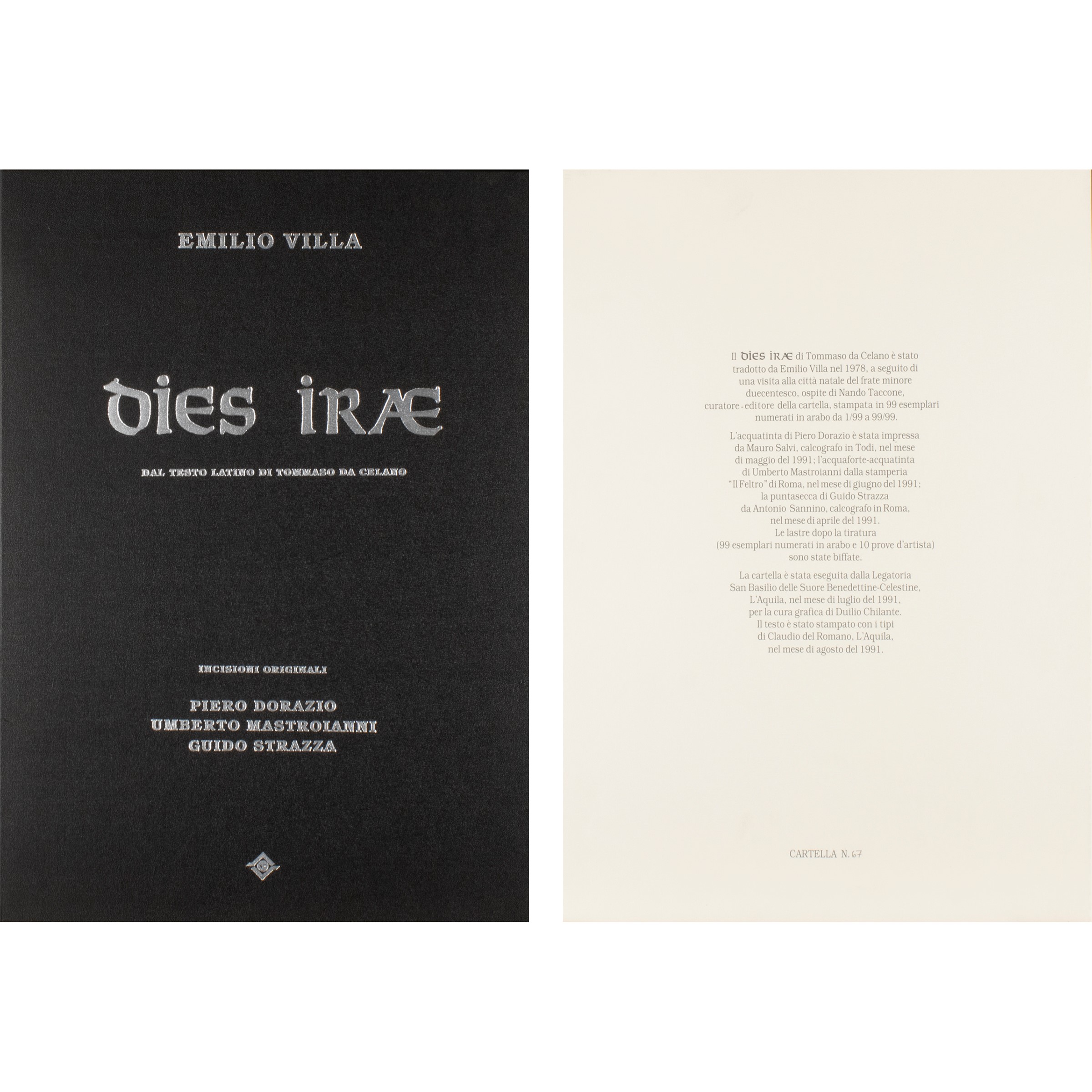 Emilio Villa, Dies Irae, Edizioni Nando Taccone