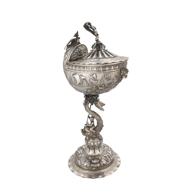 Silver Nautilus cup, marks of Jeremias Ritter