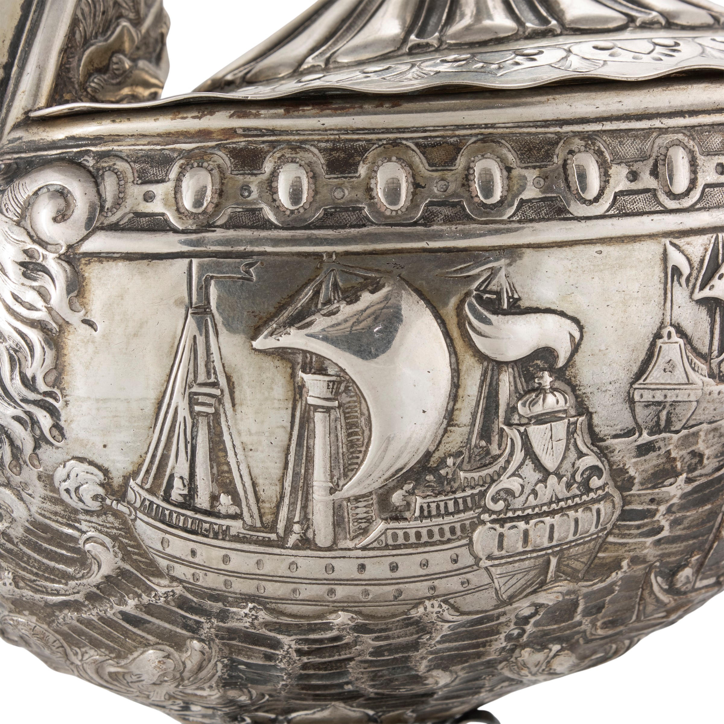 Coppa Nautilus con Coperchio in Argento, Argentiere Jeremias Ritter
