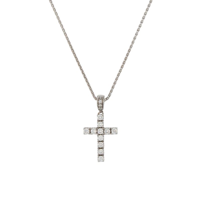 Collana in oro bianco 18kt con pendente Croce