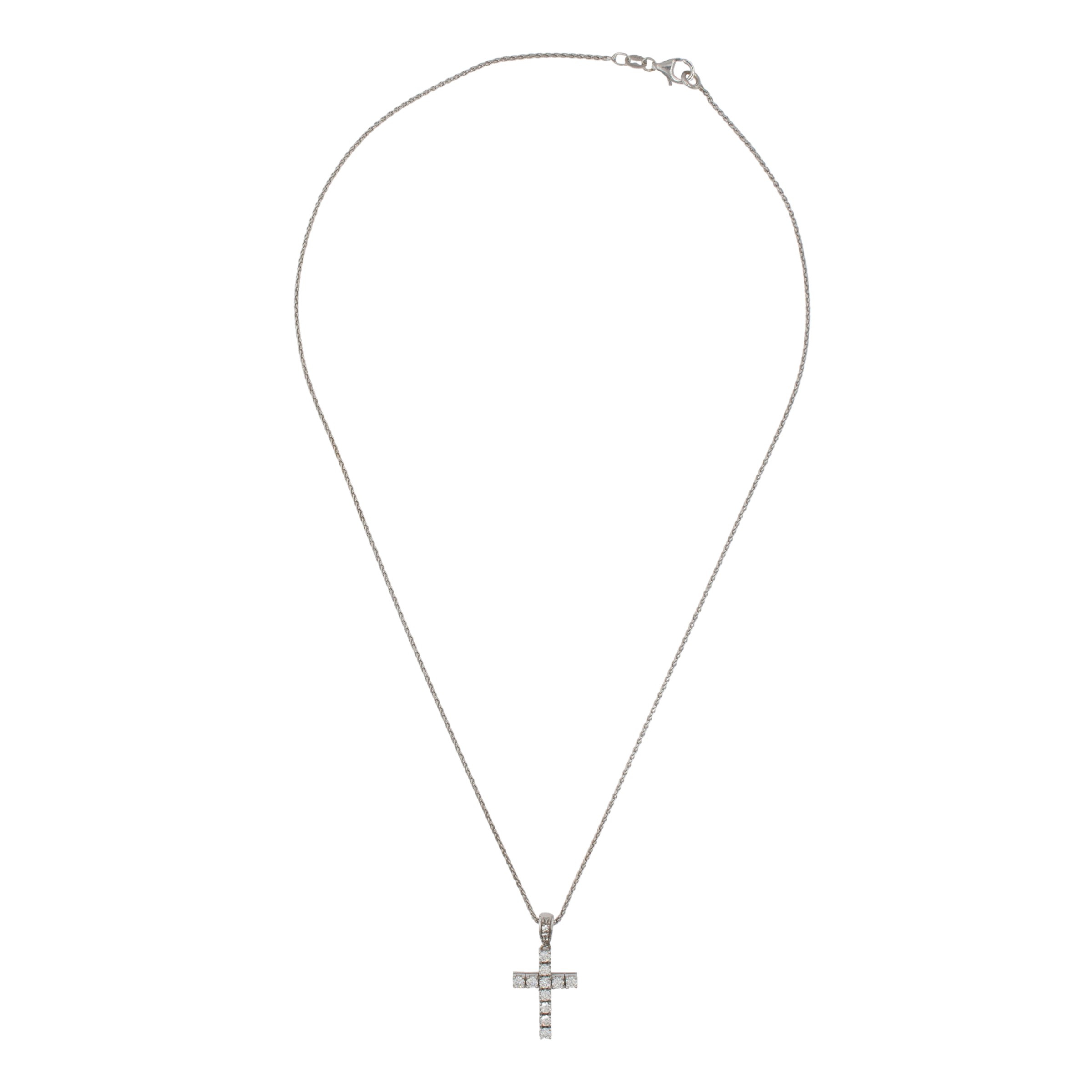 Collana in oro bianco 18kt con pendente Croce