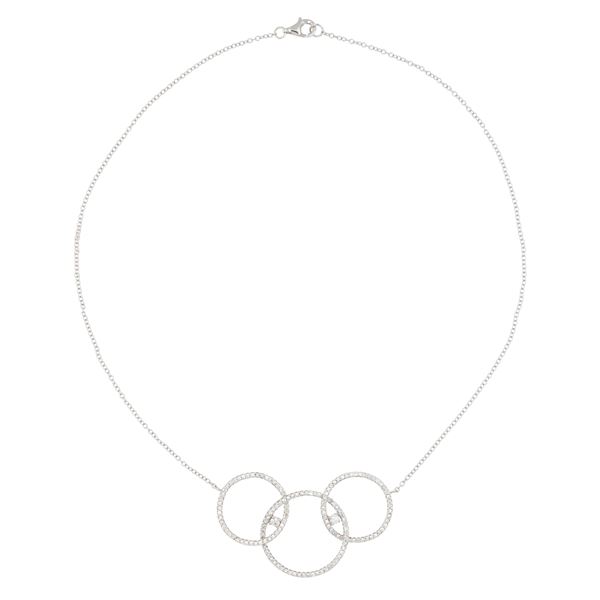 Collana in oro bianco 18kt centrale snodabile con diamanti