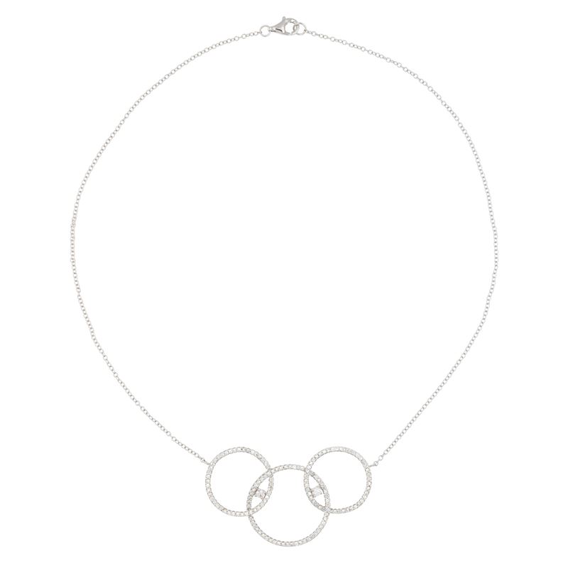 Collana in oro bianco 18kt centrale snodabile con diamanti