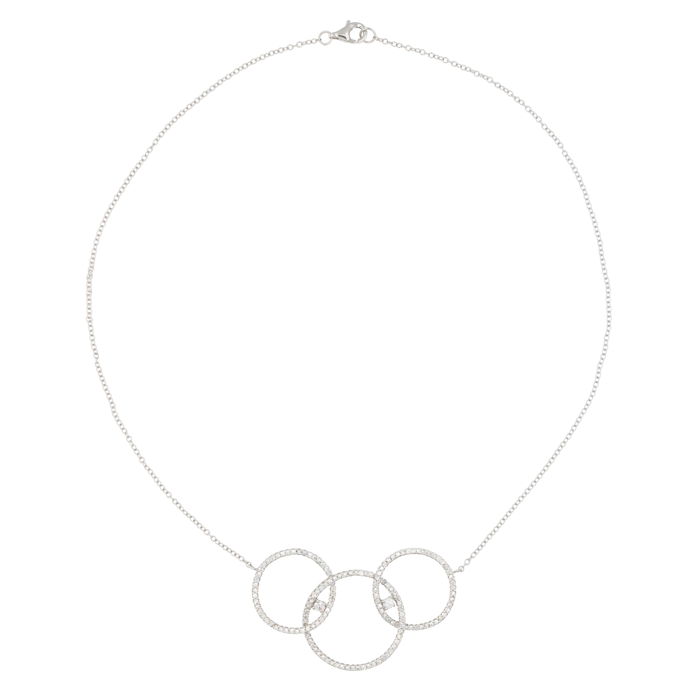Collana in oro bianco 18kt centrale snodabile con diamanti