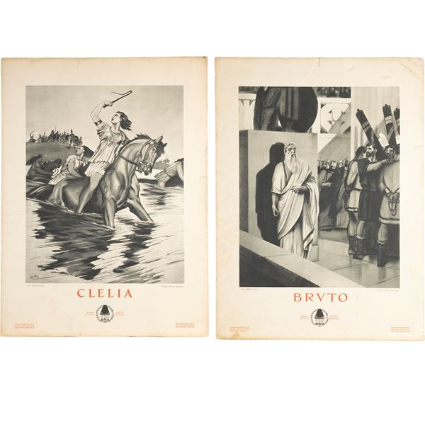 * Manifesti Gesta - Eroi - Esempi  (Roma, anni '30)  - Asta Manifesti d'Autore ed Opere del XX Secolo Web Only - Colasanti Casa d'Aste