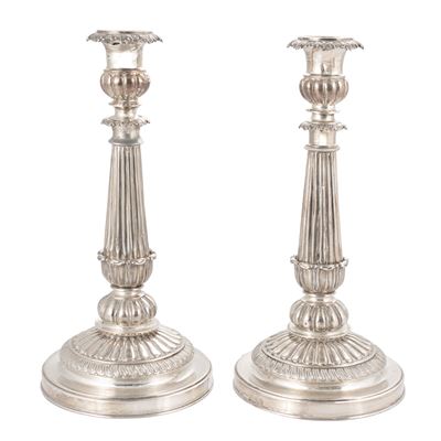 Coppia di Candelieri in Argento
