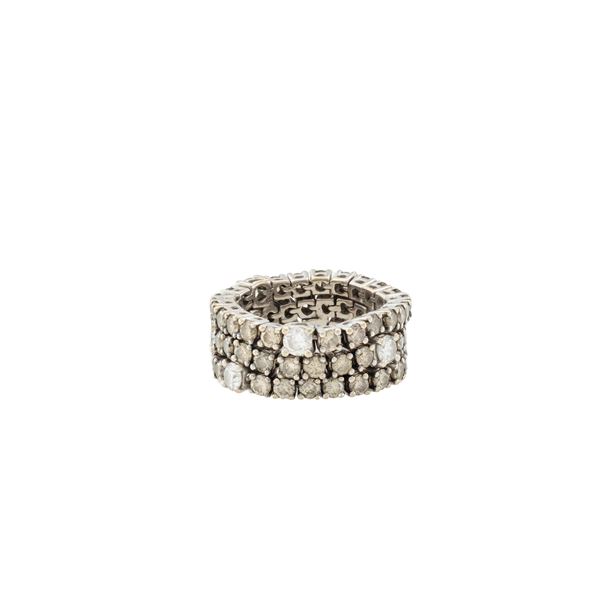 Anello a fascia morbida in oro bianco 18kt