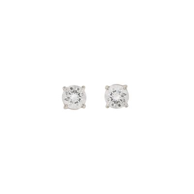 Orecchini a lobo in oro bianco 18 kt con diamanti naturali, ct 0,50
