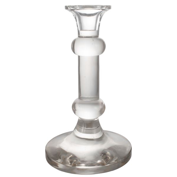 Transparent glass candlestick