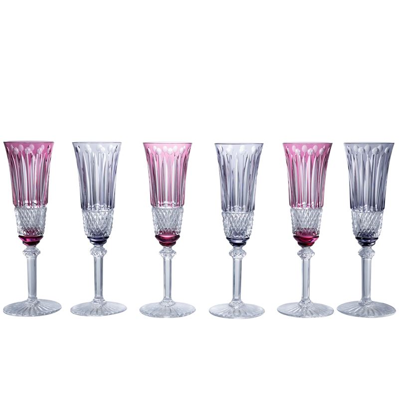St. Louis, Dodici Flutes da Champagne in Cristallo Colorato