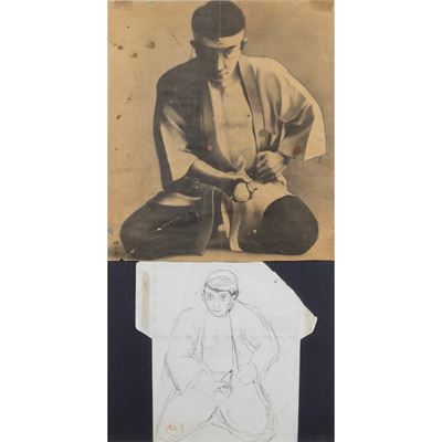 Anonimo, Composizione senza titolo in tecnica mista e collage entro cornice