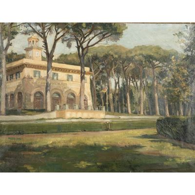 Onorato Carlandi, La Casina dell'Orologio, olio su tela