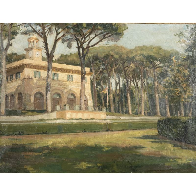 Onorato Carlandi, La Casina dell'Orologio, olio su tela