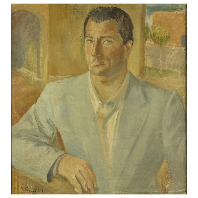 Ernesto Piroli - Ritratto maschile, olio su tela