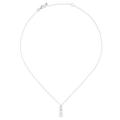 Pendente Trilogy, oro bianco 18kt, tre diamanti naturali (ct 1,50) con certificato gemmologico