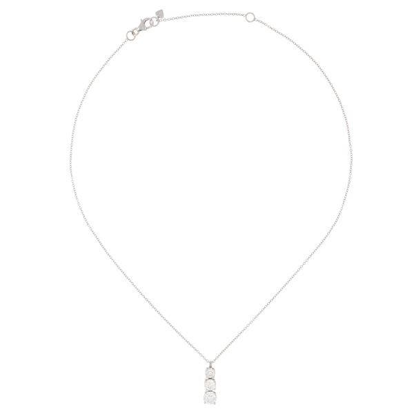 18kt white gold and three natural diamonds trilogy pendant