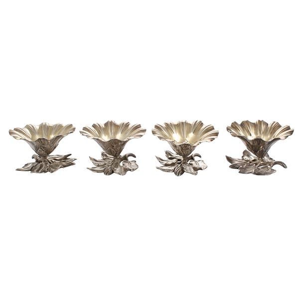 Set di quattro saliere in argento e vermeil, collezione S. Bvlgari