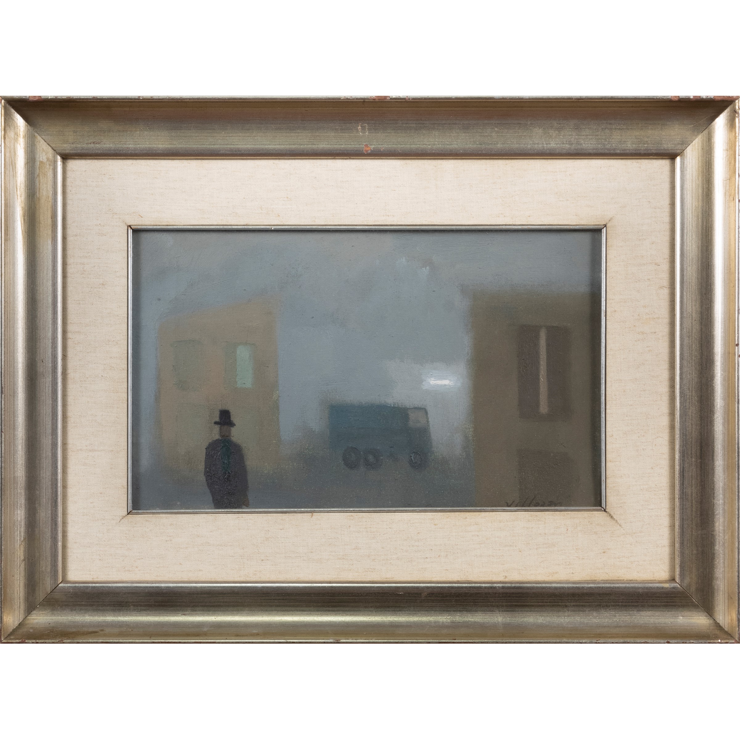 Franco Villoresi - Passante nella città, olio su tela