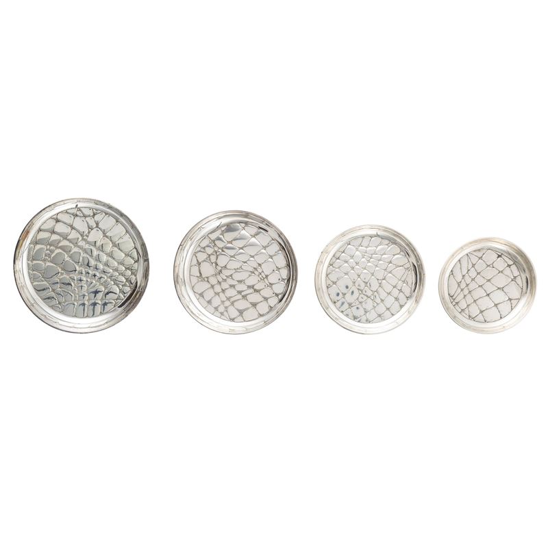 Set di Quattro Centrotavola Circolari in Argento