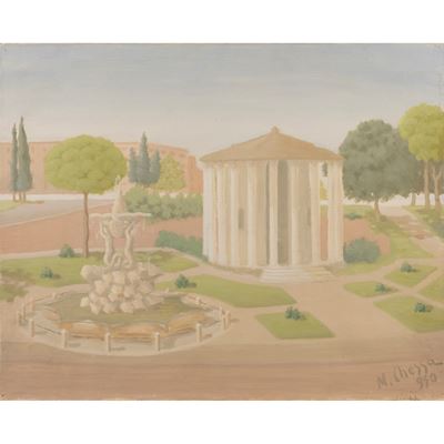 Tempio di Vesta, olio su tela