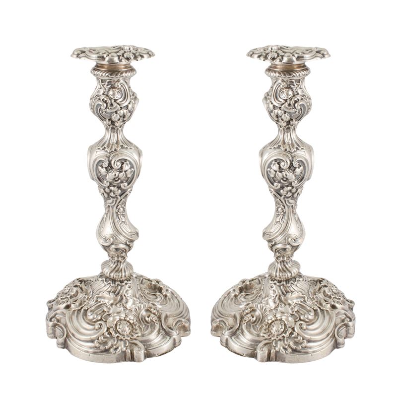 Coppia di Candelieri in Argento