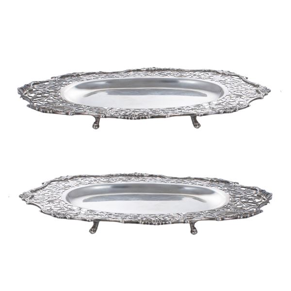Pair of small silver centerpieces