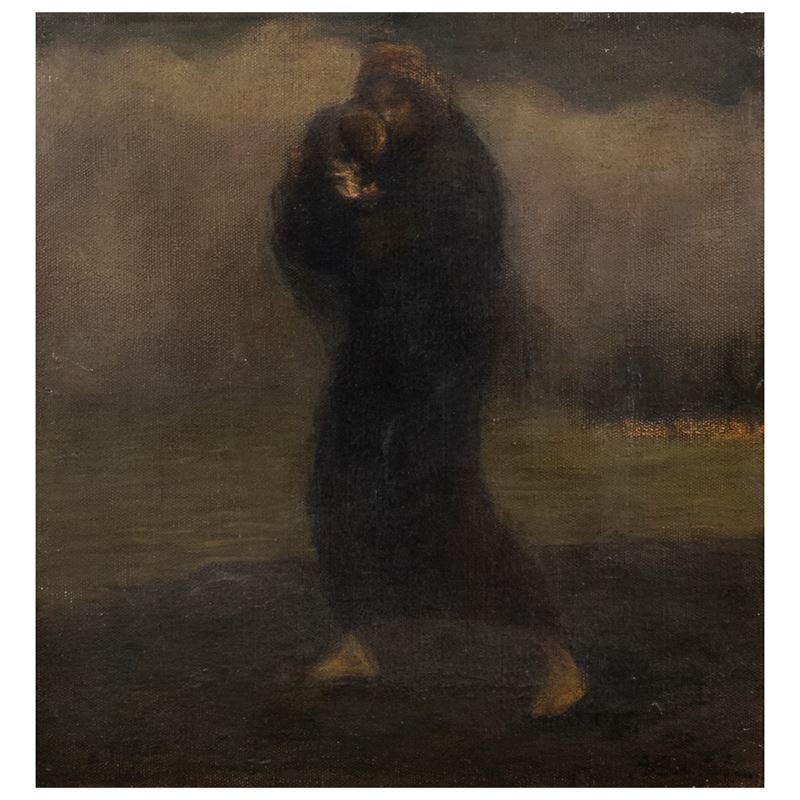 Amerigo Bartoli Natinguerra - Madre e figlio, olio su tela