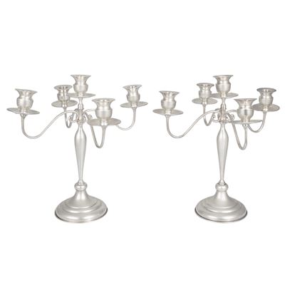 Coppia di Candelabri in Argento a Cinque Luci