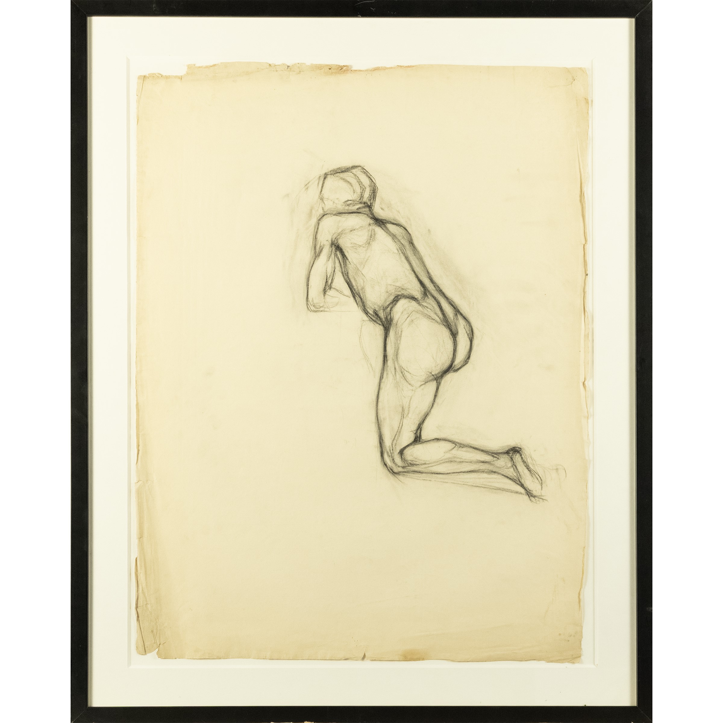 Anonimo, Studio per nudo, carboncino su carta