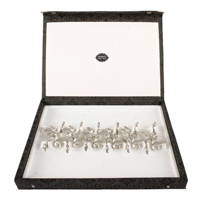 Set di Dodici Segnaposto in Argento