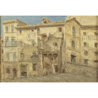 Anonimo, Scorcio di Roma, olio su tela