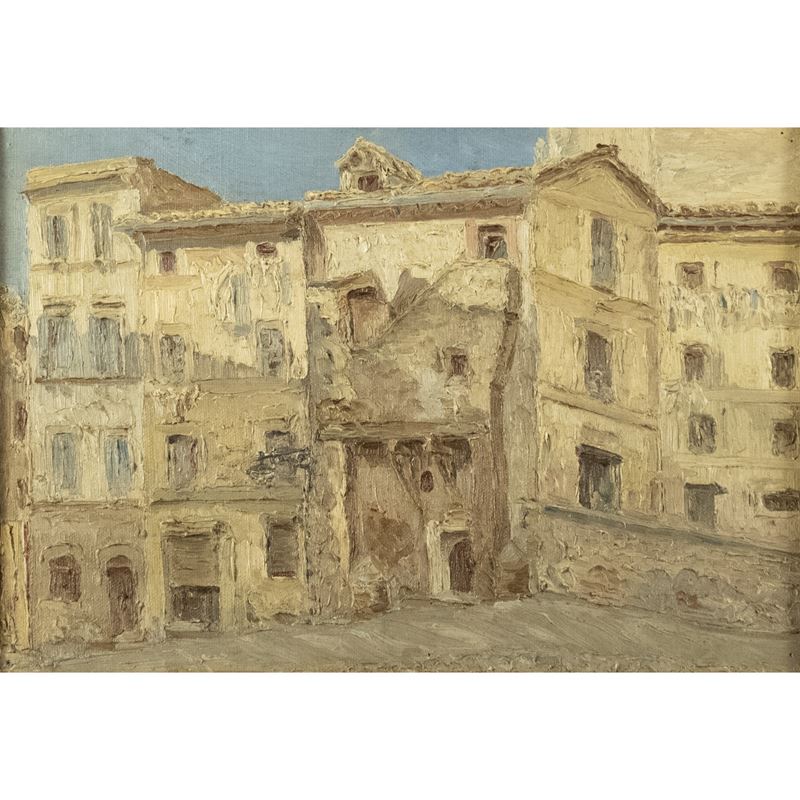 Anonimo, Scorcio di Roma, olio su tela