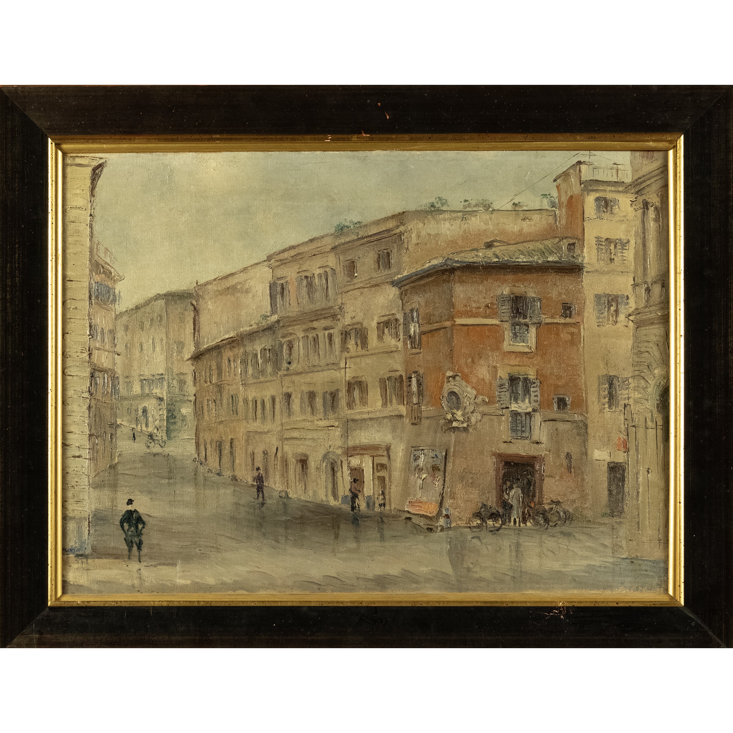 Anonimo, Scorcio di Roma, olio su tela