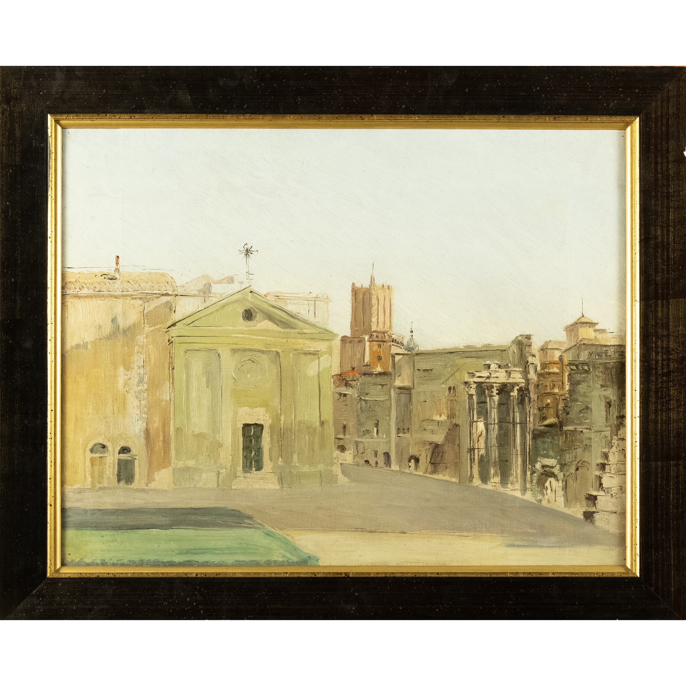 Anonimo, Scorcio di Roma, olio su tela