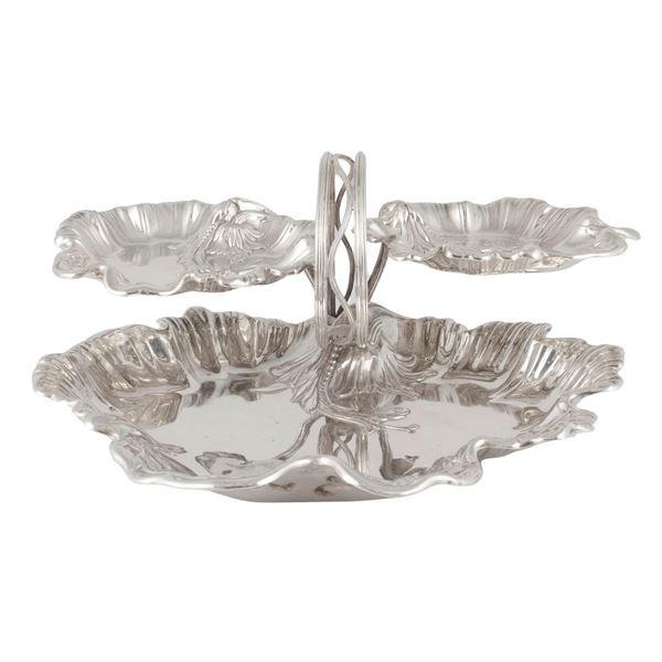 Silvered metal  centerpiece appetizer