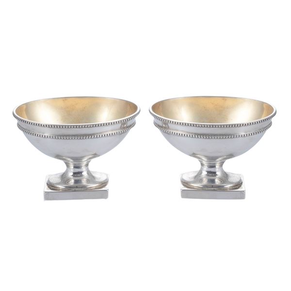 Coppia di saliere in argento