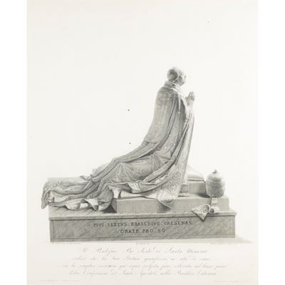 Antonio Canova, Pio IV orante, acquaforte di Giovanni Tognoli