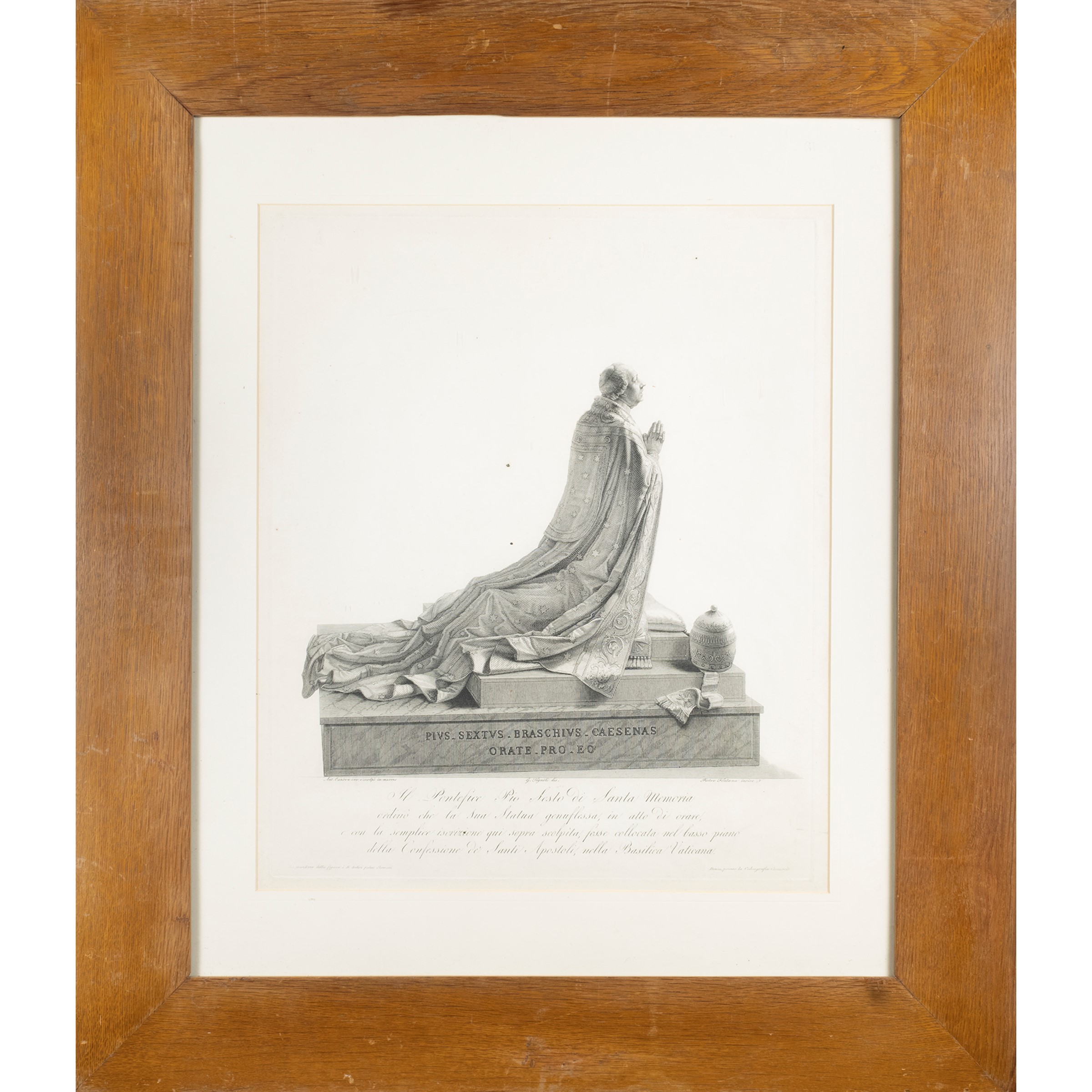 Antonio Canova, Pio IV orante, acquaforte di Giovanni Tognoli
