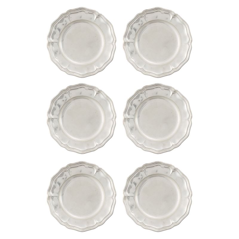 Set di Sei Piattini Portapane in Argento
