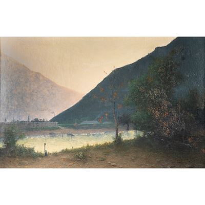 Mihaly Zeller, Paesaggio, olio su tela