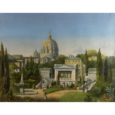 N. M. Aagaard, Giardini del Vaticano, olio su tela