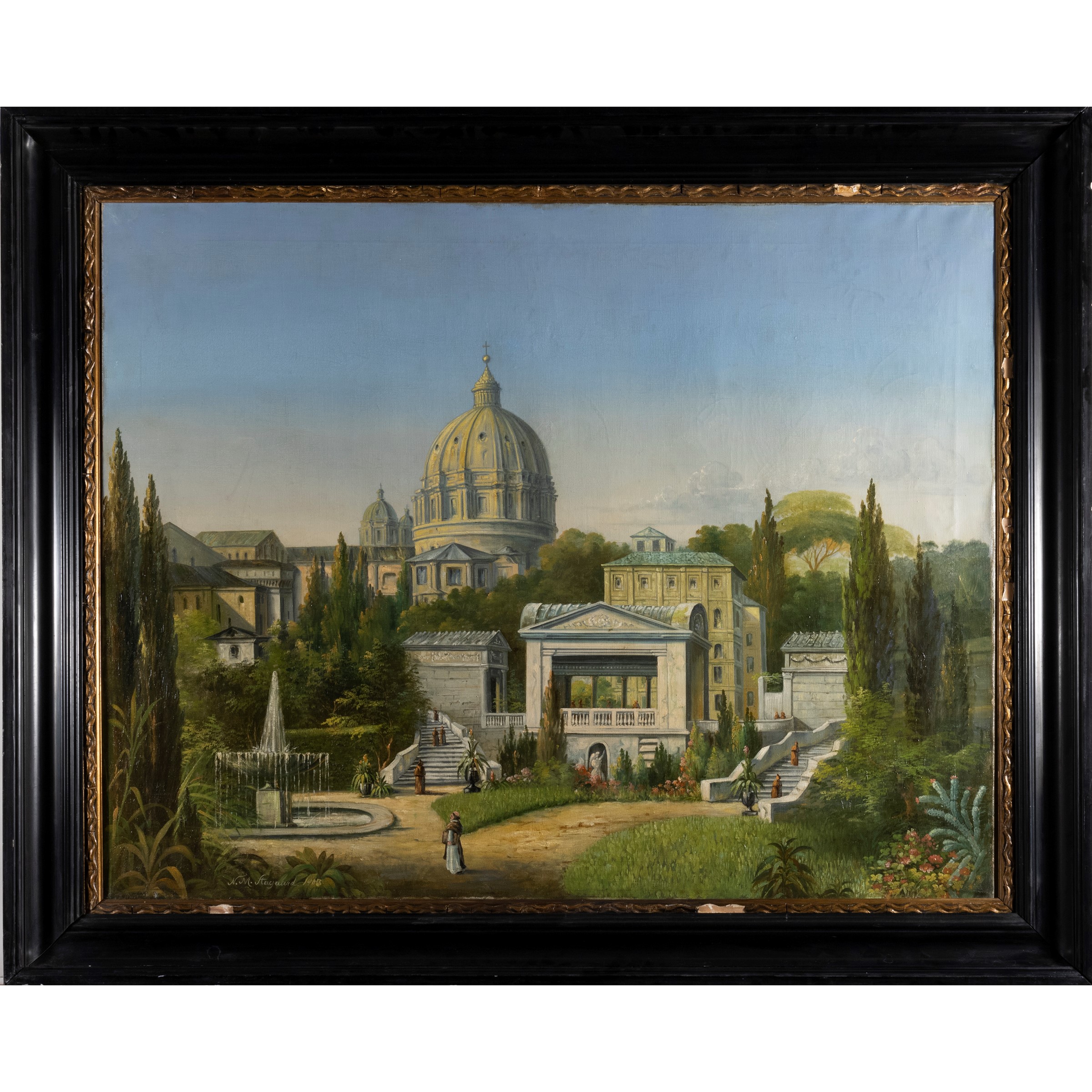 N. M. Aagaard, Giardini del Vaticano, olio su tela