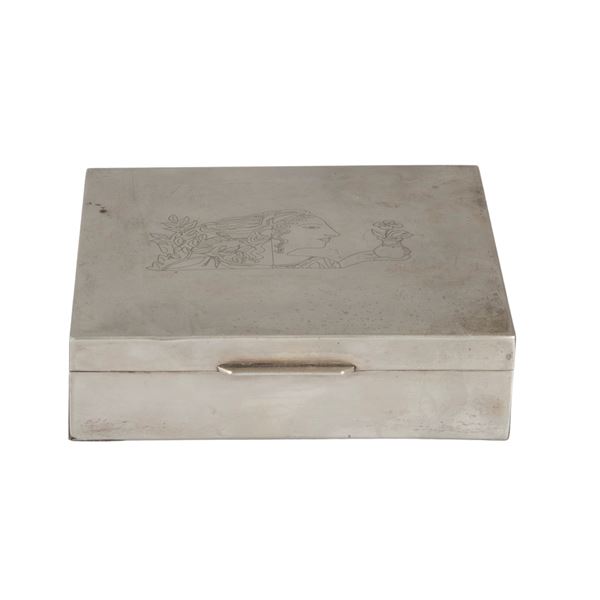Scatola in argento e legno